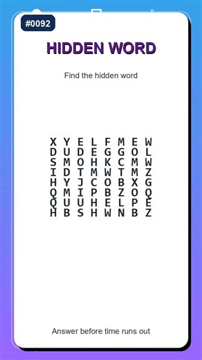 Hidden Word Puzzle #0092 | Find the Secret Word Fast