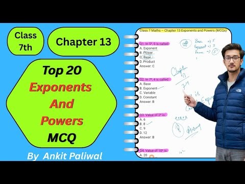 📘 Class 7 Maths MCQ | Chapter 13 – Exponents and Powers | By Ankit Paliwal