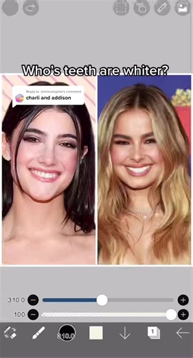 Replying to @.brinlovespink Who’s teeth are whiter? | Charli vs. Addison | #charlidamelio #addisonrae #borndreamer #itembeauty #fyp #viral #xyzbca #findyourgrace
