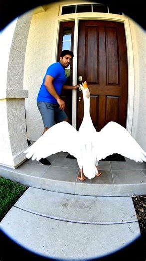 Guy Runs From Angry Goose | Hilarious Doorcam Footage | Caught on Camera