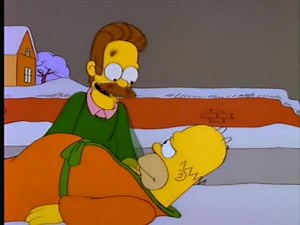 Dear Lord, may your loving hand guide Homer to the mattress, square and true. | Fat Tony