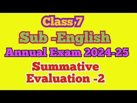 summative evaluation 2 class 7 english / annual exam std 7 / PAT