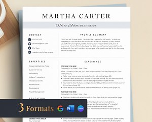 Executive Assistant Resume Template: Modern, Clean Design (word, Google Docs) - Etsy