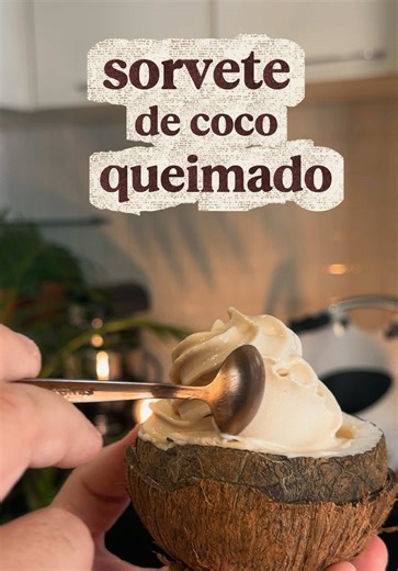Sorvete de Coco Queimado 🥥 Lista de Ingredientes: Leite de Coco: 440g Água: 165ml Pasta de Coco Queimado: 250g Açúcar (Sacarose): 150g ou (70g de Sacarose 80g de Dextrose) Leite em Pó: 45g Neutro: 2g Sal: 2g #receitas #sorvete #gelato