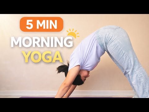 5 Min Morning Yoga to Wake Up FAST 🔥 (No Equipment)