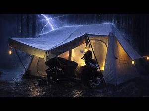 Cozy Tent vs Violent Thunderstorm ⛈️ | Camping in Heavy Rain - Close Lightning, Still Safe