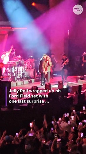 11K views · 138 reactions | Jelly Roll ends his Ford Field set with one last trick up his sleeve, Detroit rapper Eminem. | Cape Cod Times | Facebook