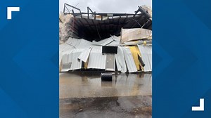 Storm lashes NASA's building at Marshall Space Flight Center with severe damage