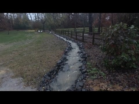 Installing a riprap channel + culvert