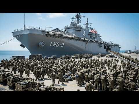 Tensions Rise! US Marines from USS Kearsarge LHD 3 Conduct Large Scale Operation