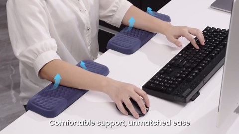 Vaydeer 2Pcs Elbow Pad for Desk, L-Shaped Arm Rest Desk Edge Cushion, Ergonomic Memory Foam Elbow Rest, Wrist Rest Support Keyboard Mouse Padding for Palm Hand Office Computer Home Gaming Accessories