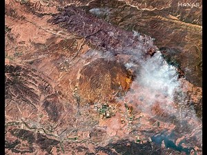 Satellite Shows Active Fire Line in Santa Barbara County