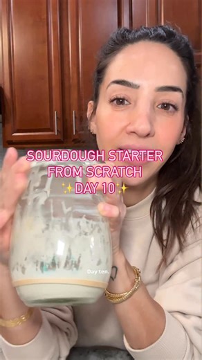 Ayat | Nutrition for Moms on Instagram: "Sourdough Starter from Scratch Day 10 It’s still rising slowly — about 25% — but it’s bubbly throughout and smells tangy, which tells me fermentation is happening. Up until now, I’ve been feeding it once every 24 hours, which works when a starter is slow. Since it’s starting to show activity (but not doubling yet), I’m experimenting with feeding every 12 hours to give the yeast fresh flour before it runs out of food & I’m adding some whole wheat which als