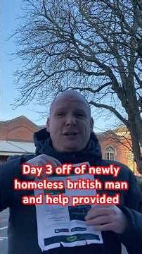 Homeless white British man day of help provided #uk #homless