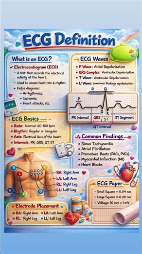 Understanding ECG made easy Learn basics of heart rhythms,waves and intervals in minutes!#biology