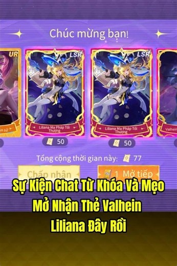 Chat Keyword to Get Cards and Tips to Easily Pull Valhein & Liliana LSR Cards #shorts #aov #arena...