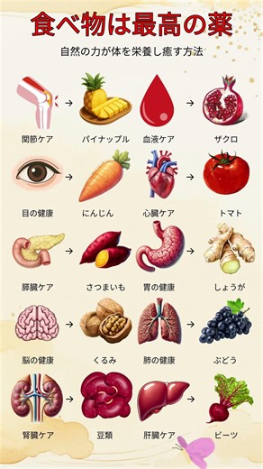 食べ物は最高の薬体を整える自然の食材10選 #健康#健康習慣#健康食#自然療法#体に良い食べ物#免疫力#健康知識#アンチエイジング#食事改善#食べ物は薬