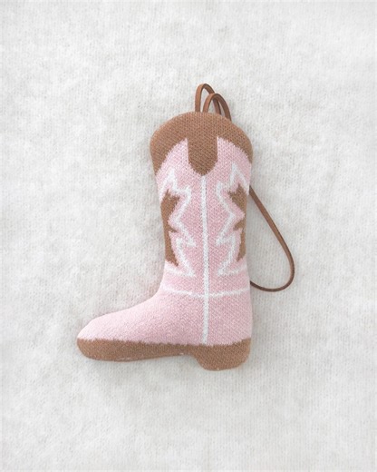 Knit Cowboy Boot Bag Charm • Western Keychain • Cozy Bag Accessory - Etsy