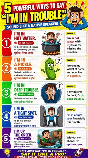 Stop saying “I’m in trouble” ❌ | Sound like a native speaker with these powerful idioms! 🚀