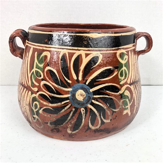 Vintage Mexican Redware Clay Pot - Etsy