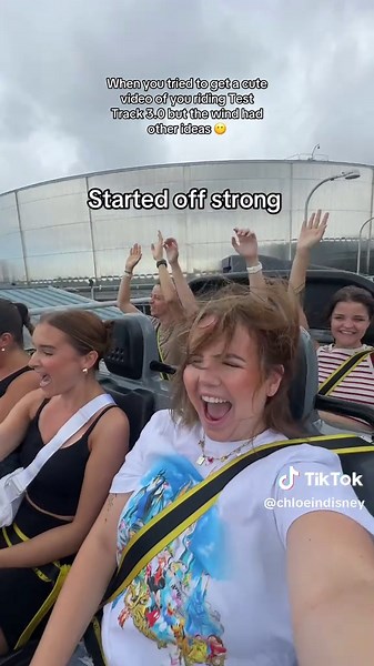 Can’t wait for my Epcot park days to be filled with these windswept looks🤪 #waltdisneyworld #disneycastmember #testtrack #castpreview