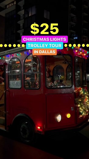 ✨🚂 $25 CHRISTMAS LIGHTS TROLLEY TOUR IN DALLAS // SEE HIGHLAND PARK CHRISTMAS LIGHTS // TAG WHO YOU’RE TAKING WITH YOU 🎄✨ #DallasLoveList // The holidays are in full swing now and this is a fun holiday experience you can do with your family or friends. Big D Fun Tours Dallas has a Holiday Lights Trolley Ride that takes you through the Highland Park neighborhood to see all of the Christmas decor your heart desires. 🎅 ✨ ABOUT THE TOUR // - The duration is 1 hour ⏳ - The trolley is heated so you