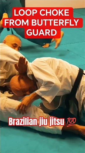 LOOP CHOKE FROM BUTTERFLY GUARD❗ #bjj #jiujitsu #brazilianjiujitsu