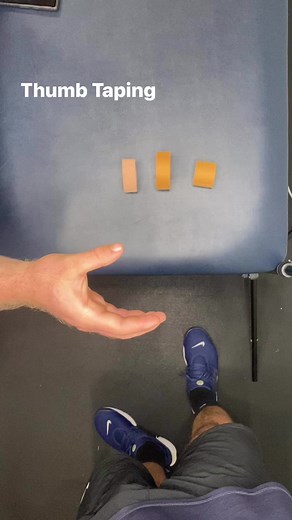 Thumb Taping #theclubphysio #strapping #strappingtape #thumbinjury #taping #injuryprevention #gameday #nrl #afl #rugby | The Club Physio