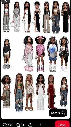 these are cute outfits that you can style ✨️ you can print them for stickers and different ideas.