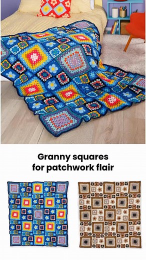 13K views · 174 reactions | Color comes alive with patchwork details in these two colorways!Grab the pattern: https://bit.ly/4nnSkG5 | Red Heart Yarns | Facebook