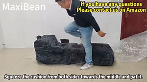 Bean Bag Chair - Large Bean Bag Loungers Chairs for Adults, Teens, and Children.Bean Bag Sofa with Memory Foam Filled and Armrests for Living Rooms, Bedroom, Dorm, or Balcony (Striped Gray)