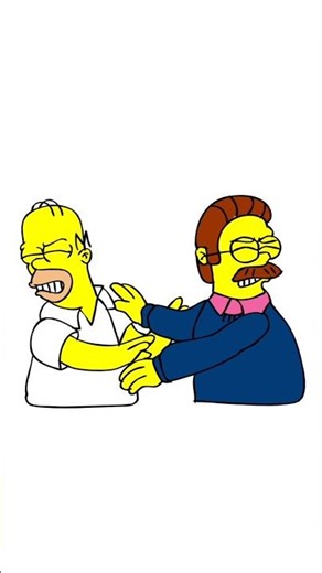 🔥 Homer Simpson vs Ned Flanders | The Simpsons Epic Springfield Showdown 🎨✏️ #Shorts