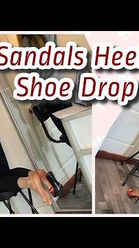 Girl Drops Her Shoes While Fixing The Lights, Sandals Heels Soles Feet