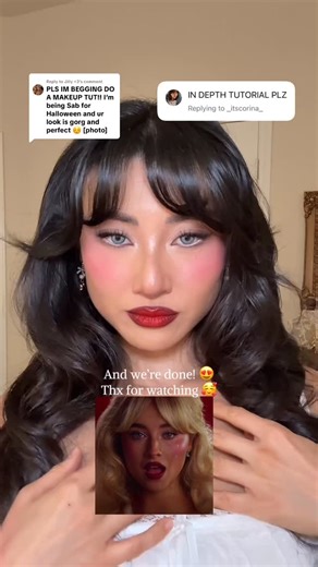 Effie Liu | Sabrina Carpenter “Tears” Makeup Tutorial — Step by Step 💄🪄 @sabrinacarpenter @teamsabrina Products used: @nyxcosmetics Brow pen... | Instagram