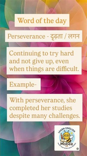 Word of the day - perseverance #learnenglishonline #speakenglishfluently #practiceenglish