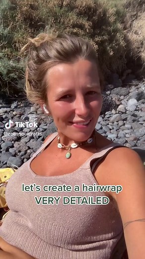 a detailed: create a hairwrap with me 💛🦋🌺 #macrame #macramelove #hairwraptutorial #hairwrap