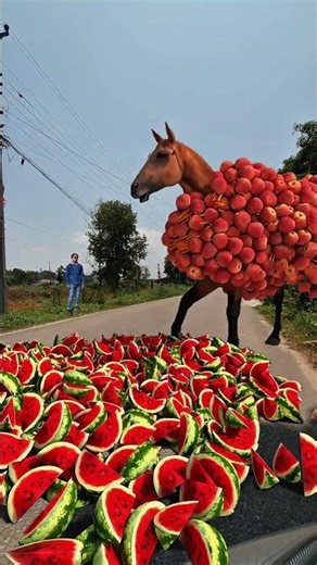 Horse carry fruits special effects c4d works #shortsfeed #shortsyoutube