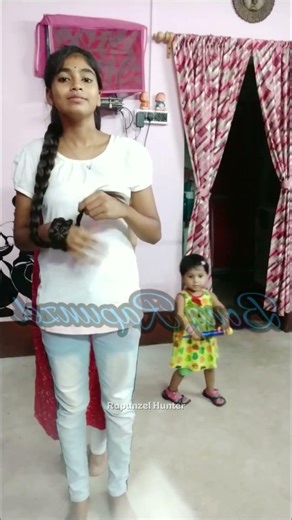 Floor Length Hair playing By Girls #hair #longhair #shorts #youtubeshorts #shorts #haircare #viral