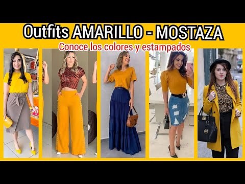 IDEAS PARA COMBINAR EL AMARILLO♥COLORES Y ESTAMPADOS PARA COMBINAR EL MOSTAZA /OUTFITS DE MODA2020