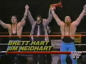 Hart Foundation vs Jobbers Jim Powers & Scott McGee (WWF Championship Wrestling 12/7/85)