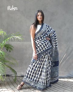 New Collection Bagru Printing Sarees in Chanderi & Maheshwari Silk 🙂 | iTokri.com