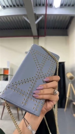 Dior Light Blue Studded Diorama Wallet on Chain 💙 Luxury Style #shorts #fashion #luxury #bag