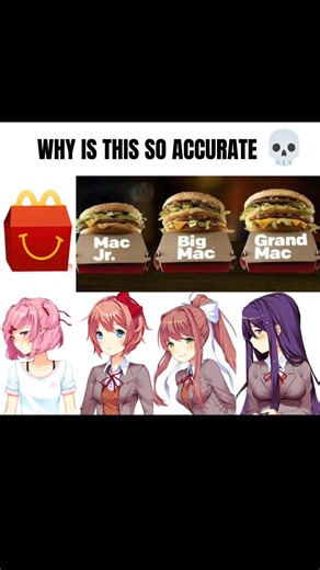 McDonald’s Sizes Explained by Anime 💀 #memes #ddlc #anime #animeshorts #shorts