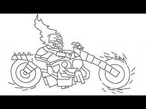 How to draw Ghost Rider step by step for beginners from Teen Titans Go!