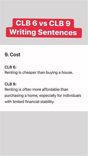 More CLB6 vs CLB9 Writing Sentences #celpip #ielts #vocabulary #celpipexam #writing #englishwriting