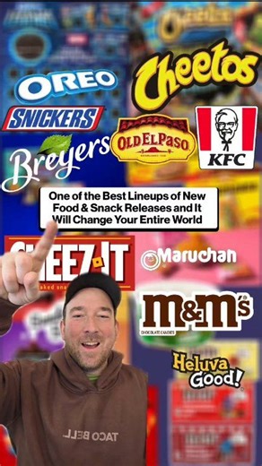This has to be one of the BEST groups of new food & snack releases we're gonna see and 2026 is off to an incredible start. We've got new releases from OREO, Cheetos, Snickers, Old El Paso, Breyers Ice Cream, M&M's, Cheez-It, Heluva Good, Maruchan Noodles, and KFC. We can now make Mexican Pizza at home, Snickers x M&M's ice cream bars... we're living in a golden age of snacks! Which ones are you looking forward to trying? #snacks #snack #newfood #candy #icecream | Snackolator