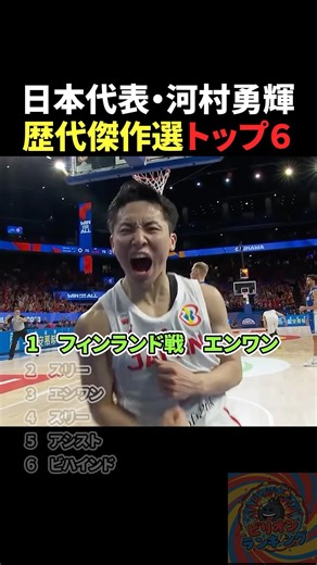 日本代表河村勇輝歴代傑作選トップ6 #bリーグ #バスケ #nba #バスケ日本代表 #バスケットボール