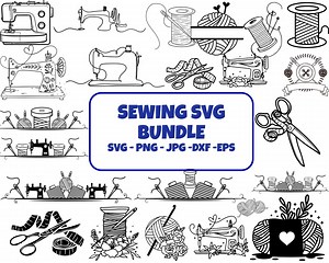 Sewing Machine SVG Bundle | Tailor & Seamstress Clipart | Crafting Cut Files | Digital Download - Etsy