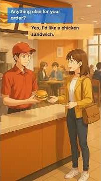 🍔🥤 Ordering Food at a Fast Food Restaurant – Easy English Conversation #englishforbeginners