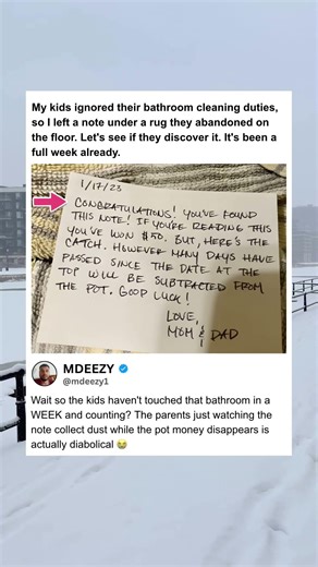 Parents Hide Note Under Rug Kids Ignore For Week 🧹 #ParentingTricks #PotMoneyDisappears